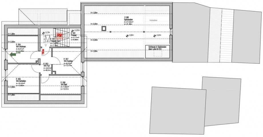 Grundriss - Dachgeschoss Mehrfamilienhaus Lage