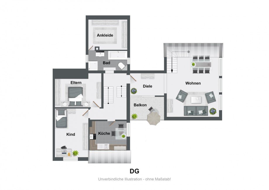 Grundriss OG Zweifamilienhaus Oerlinghausen