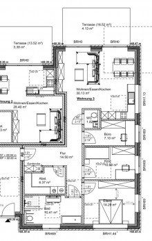 Grundriss_EG_100qm Exklusive 4-Zimmer-Erdgeschosswohnung mit Terrasse und Carport in zentraler Lage von Versmold