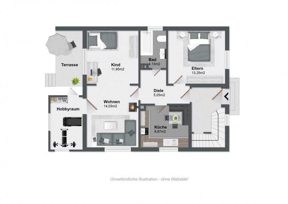 Grundriss EG Zweifamilienhaus G�tersloh
