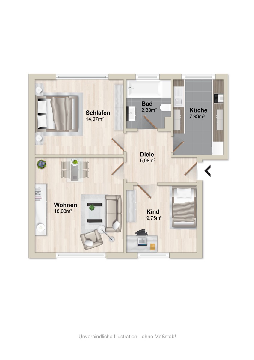 Grundriss Erdgeschosswohnung Bielefeld