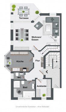 Grundriss EG Schmuckst�ck in Bielefeld-Schildesche: EG-Wohnung mit Gartenidylle! Sicher und langfristig vermietet