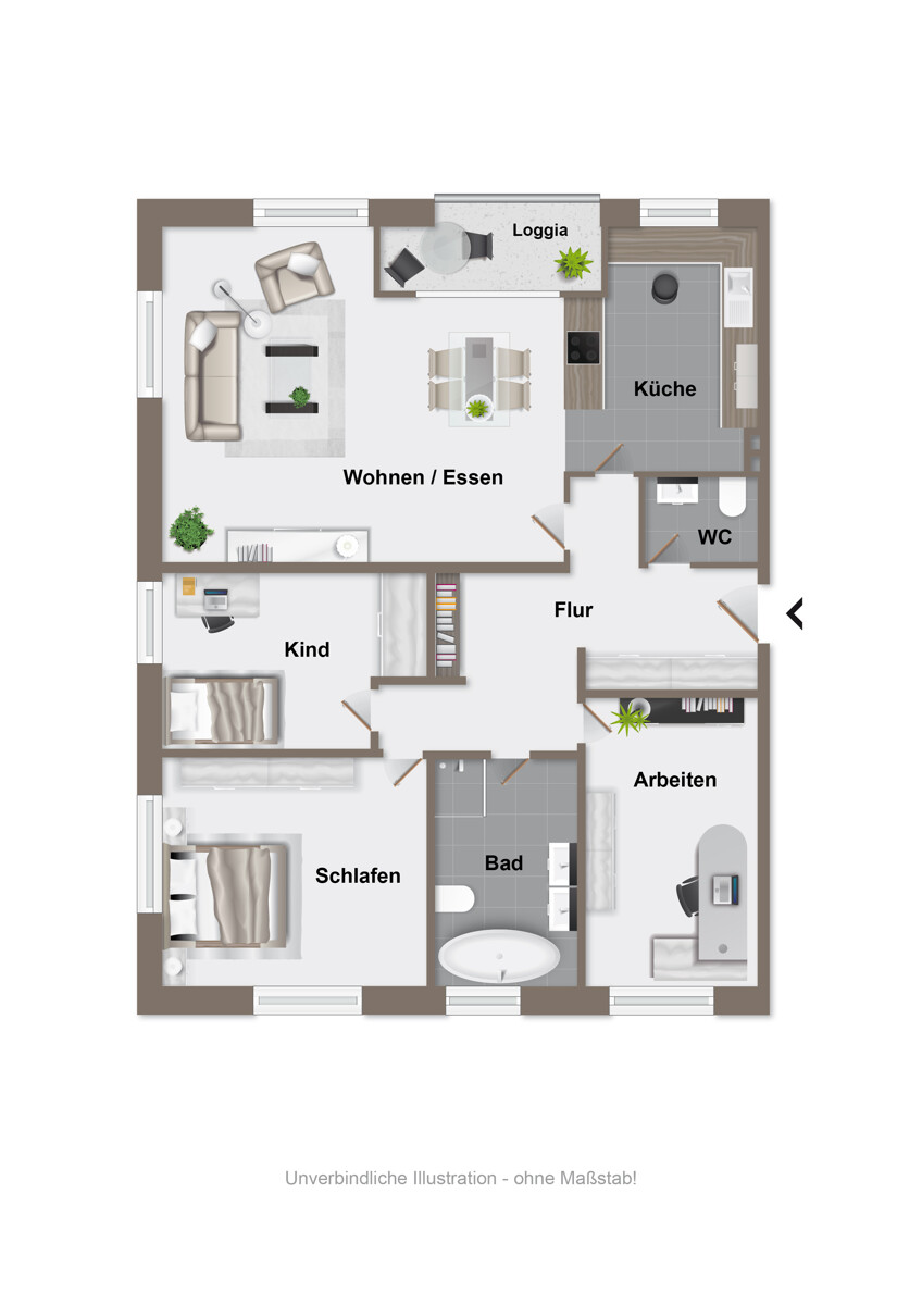 Grundriss-01 Erdgeschosswohnung Bielefeld