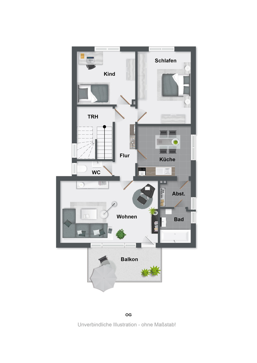 Grundriss OG Mehrfamilienhaus Bielefeld