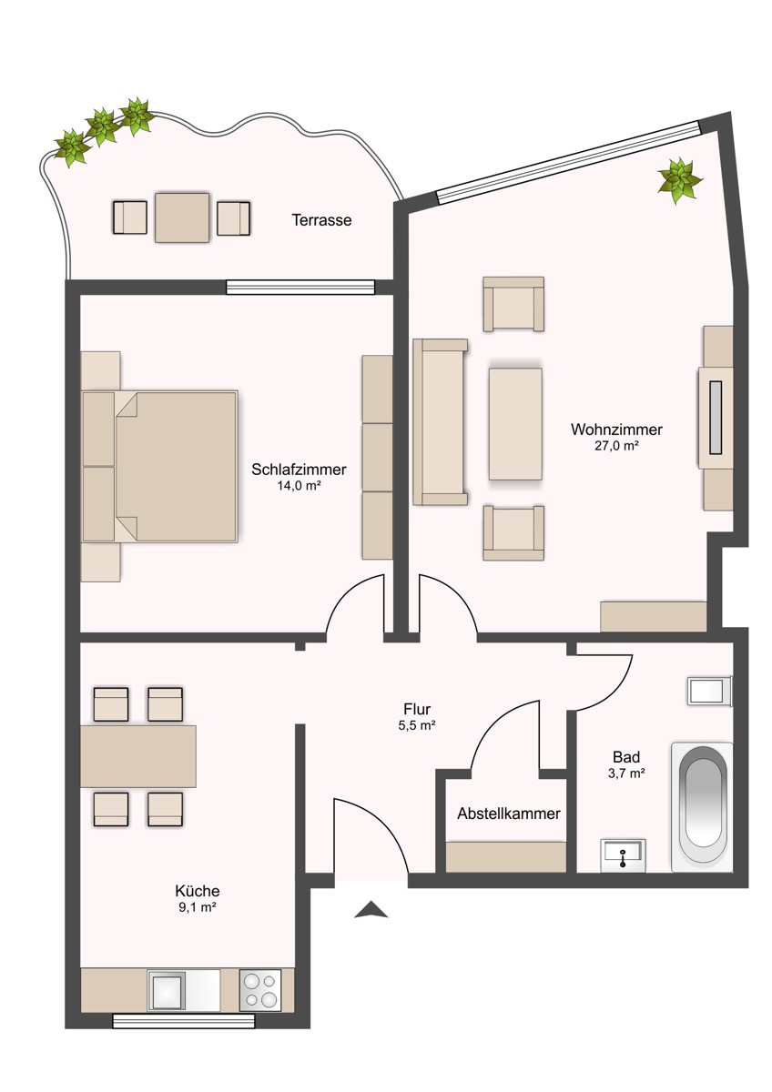 Grundriss Erdgeschosswohnung Bielefeld