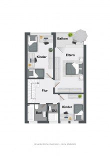 Grundriss OG �rmel hoch in Bielefeld-Babenhausen - Haus mit Top-Aufteilung, g�nstiger Erbpacht und Garage!