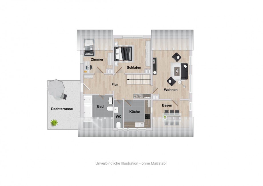 Grundriss-Dachgeschoss Einfamilienhaus L�hne