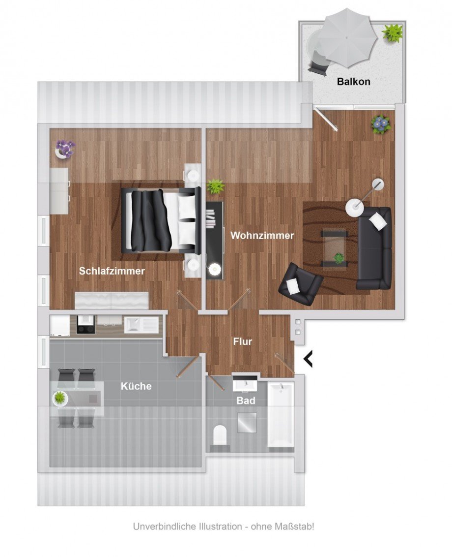 Grundriss Dachgeschosswohnung Bielefeld