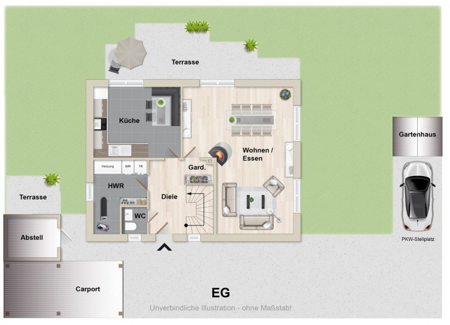 Grundriss Erdgeschoss Einfamilienhaus G�tersloh / Friedrichsdorf
