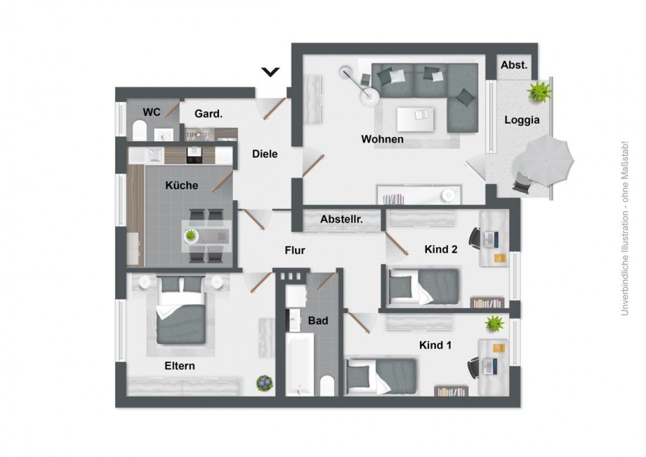 Grundriss Erdgeschosswohnung Bielefeld