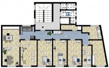 Grundriss City-Office am Adenauerplatz - 162 m� B�rofl�che mit 7 B�ror�umen - Aufzug vorhanden****