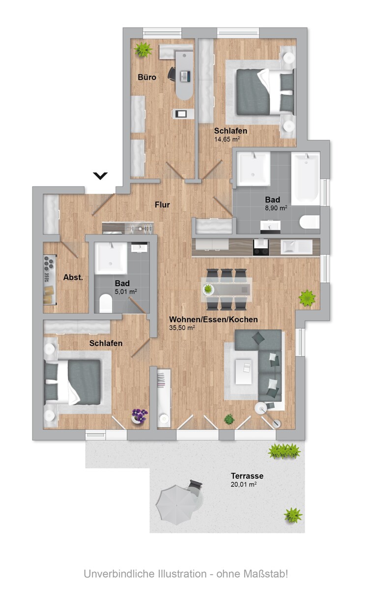 Grundriss Erdgeschosswohnung Bielefeld