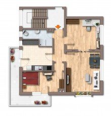 Grundriss Gepflegte Wohnung f�r 1-2 Personen - EBK Balkon - Garage  - in der Vogelsiedlung - Bielefeld - Ost
