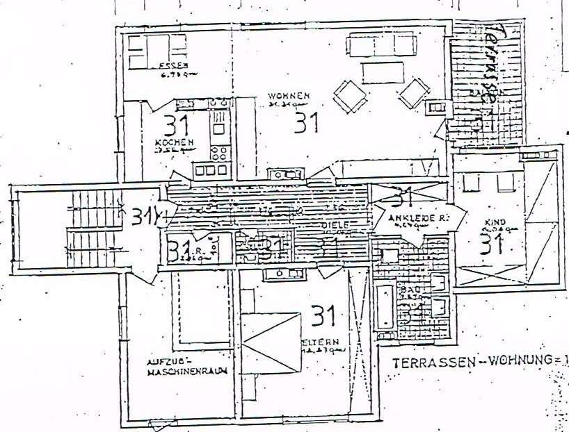 Grundriss Penthousewohnung Bielefeld