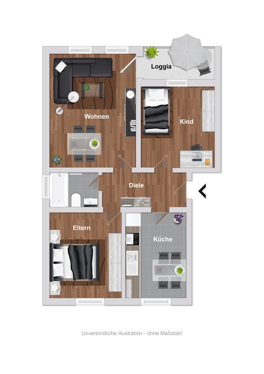 Grundriss Erdgeschosswohnung Osnabr�ck