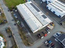 Luftbild Gewerbestandort mit PV-Anlage und guter Infrastruktur im Gewerbegebiet in Erwitte - gut vermietet -