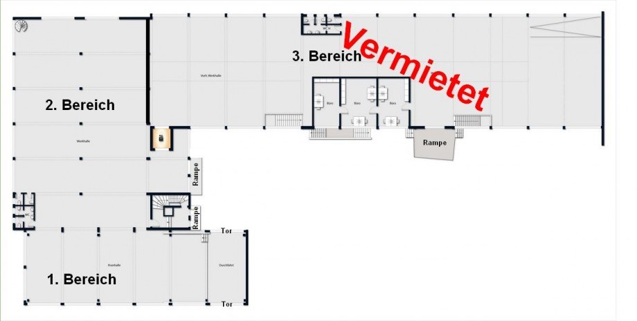 Grundriss im EG Halle / Lager / Produktion Bielefeld