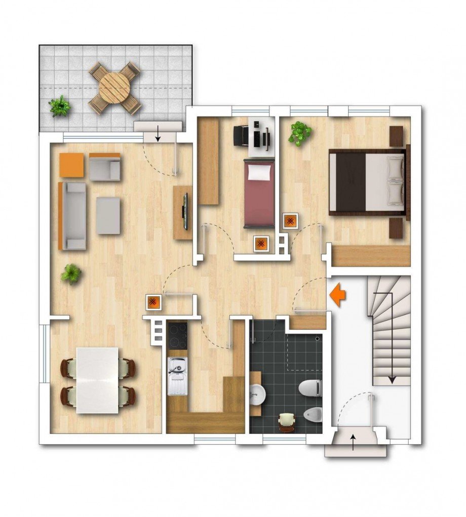 Grundriss Erdgeschosswohnung Bielefeld