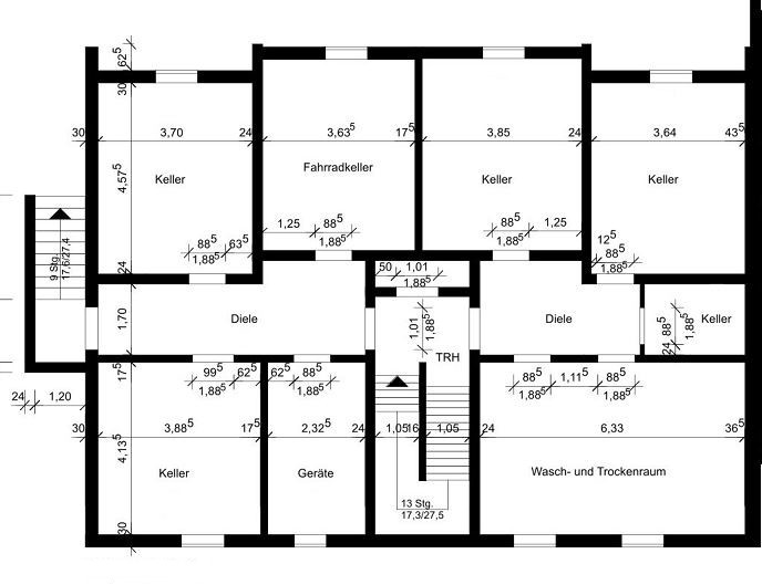 13-Grundriss Keller Mehrfamilienhaus Bielefeld