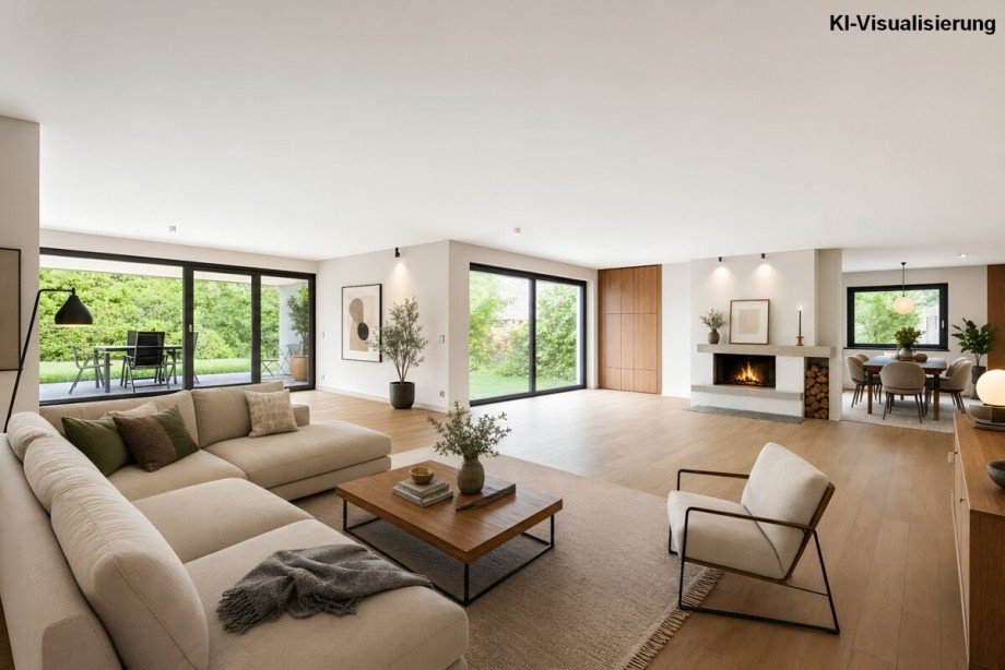 Wohnzimmer hell Zweifamilienhaus Bielefeld / Gadderbaum