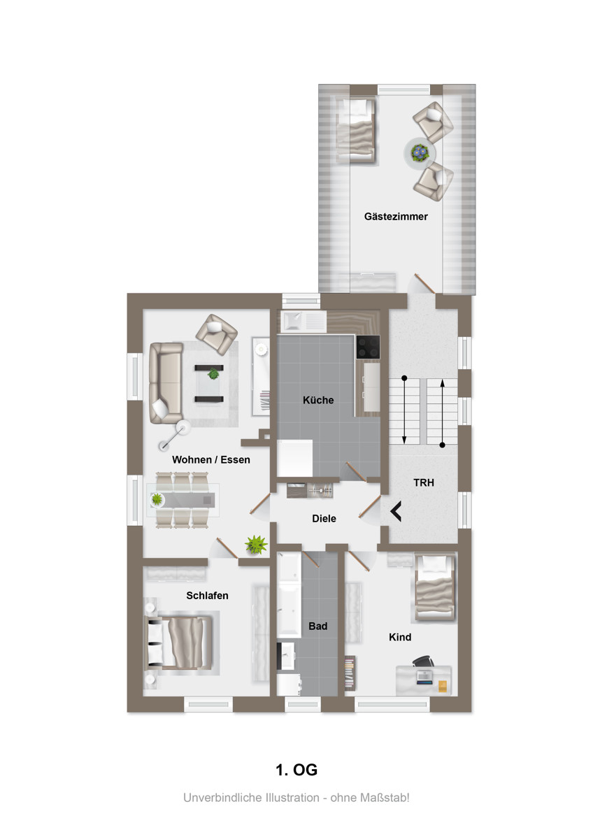Grundriss1OG Mehrfamilienhaus Bielefeld