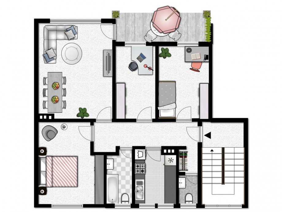 Grundriss Etagenwohnung Bielefeld / Gellershagen