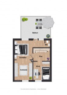 Grundriss DG Stilvolles Einfamilienhaus mit 2 Garagen, neuer Gasheizung und  TOP Einbauk�che in BI-Brackwede