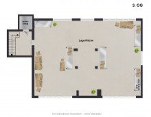 Grundriss 3.OG Lager Moderne B�roetage mit Eichenparkett  + 260m� Lagerfl�che mit Lastenaufzug und Parkpl�tzen!