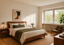Schlafzimmer - KI-visualisiertes Beispielbild Stilvolle 4-Zimmer-Wohnung mit Balkon in zentraler Lage von Bielefeld (Prie�allee)
