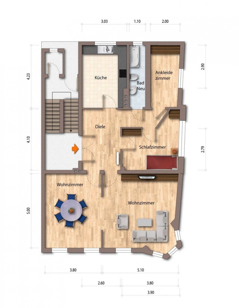 Grundriss Etagenwohnung Bielefeld