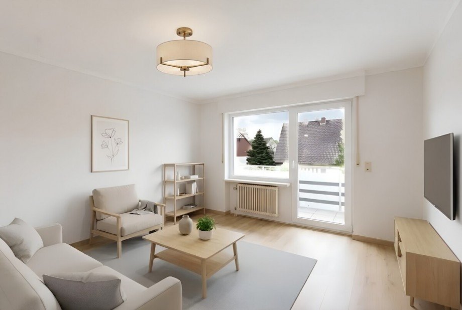 Visualisiertes Beispielfoto - Wohnzimmer Etagenwohnung Bielefeld / Gellershagen