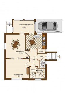 Grundriss EG Klassischer Charme trifft Stadtn�he - gro�z�giges Einfamilienhaus in Herford