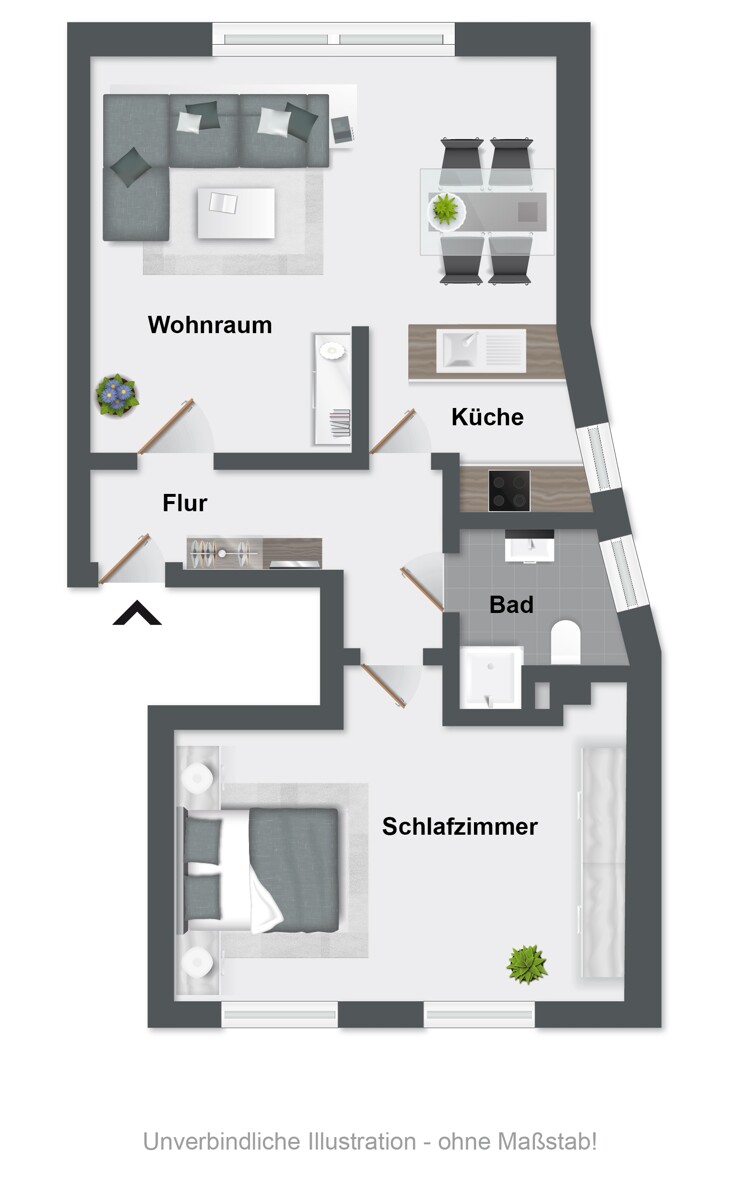 Grundriss Erdgeschosswohnung Bielefeld / Mitte
