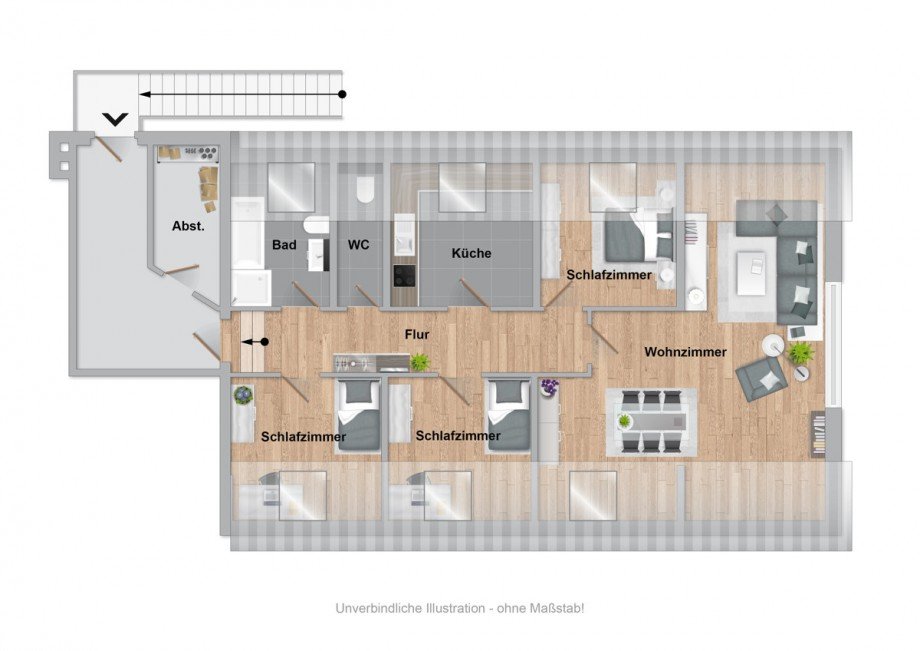 Grundriss Dachgeschosswohnung Bielefeld